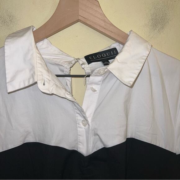 ELOQUII two tone top button workwear dress 16 - Picture 3 of 5